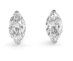 Marquise Cut 2.00 Carat Natural Diamond Earrings 18kt White Gold - Colour D - SI Clarity- GIA