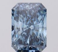 ** ON SALE ** Radiant 5.26 Carat Diamond Fancy Vivaid Blue Colour VS1 Clarity EX EX - IGI
