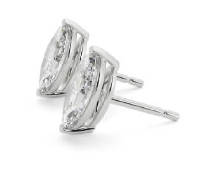 Marquise Cut 2.00 Carat Natural Diamond Earrings 18kt White Gold - Colour D - SI Clarity- GIA - Image 2 of 4