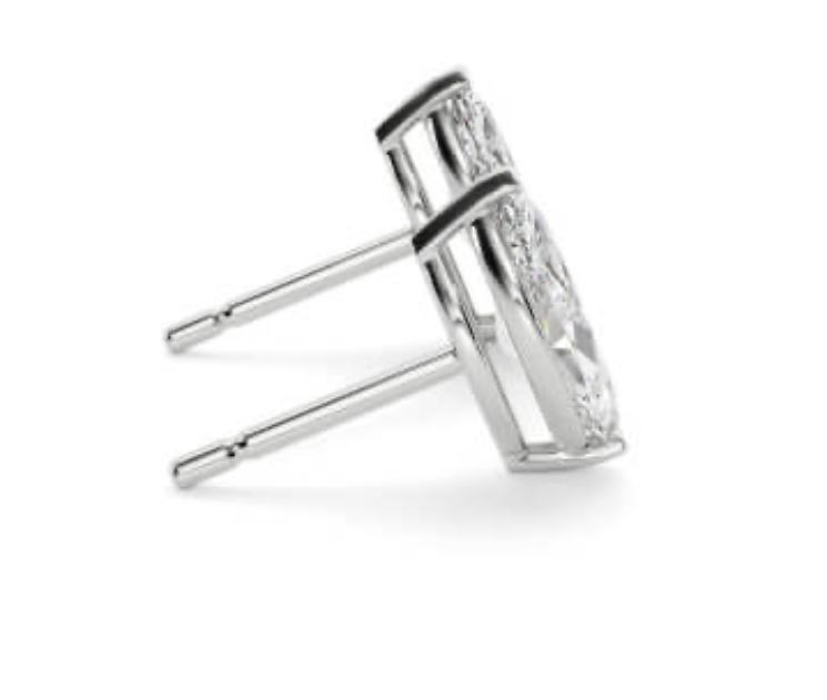 Marquise Cut 2.00 Carat Natural Diamond Earrings 18kt White Gold - Colour D - SI Clarity- GIA - Image 3 of 4