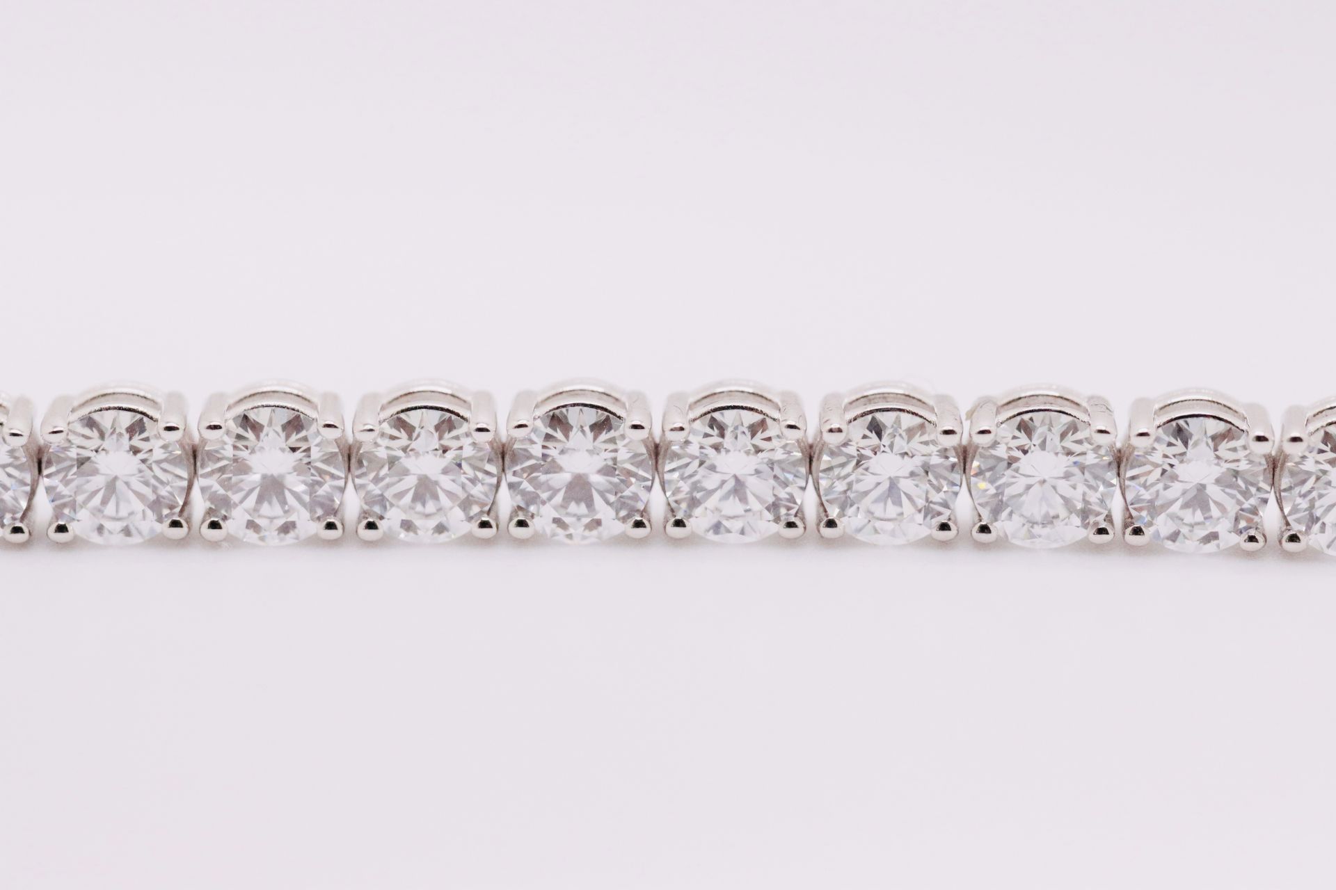 ** ON SALE ** Round Brilliant Cut 21 Carat Diamond Tennis Bracelet D Colour VVS Clarity - Bild 8 aus 14