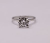 ** ON SALE ** Round Brilliant 2.01 Carat Diamond 18kt White Gold Ring VS2 E Colour IGI Certified