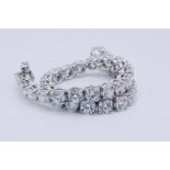 Round Brilliant Cut 18 Carat Diamond Tennis Bracelet D Colour VVS Clarity - 18Kt White Gold - IGI