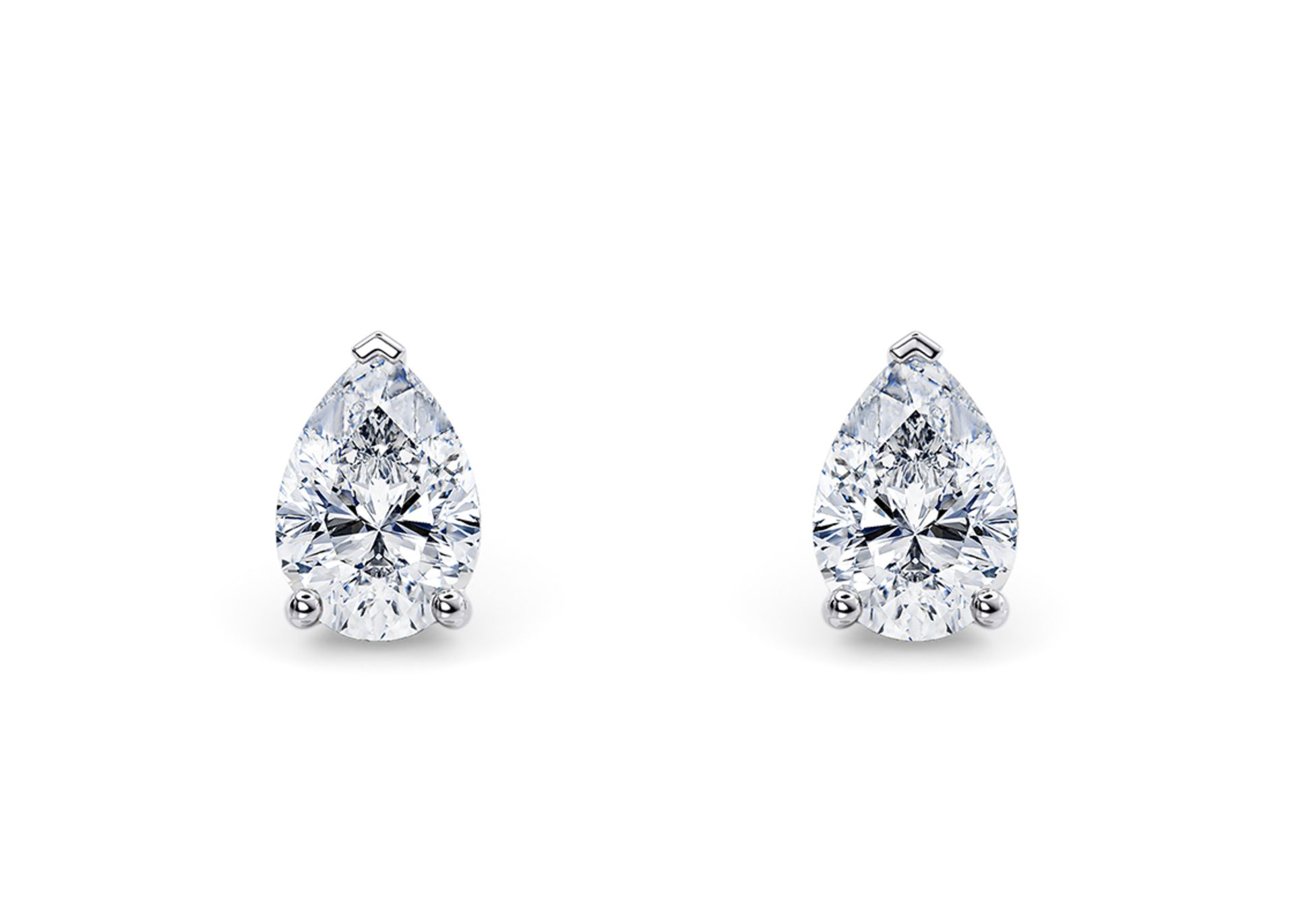 Pear Cut Cut 4.00 Carat Diamond 18kt White Gold Earrings- D Colour VS Clarity IGI