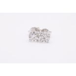 Round Brilliant Cut 2.40 Carat Natural Diamond Earrings 18kt White Gold - Colour E - VS Clarity- GIA