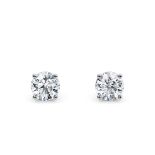 **ON SALE**Round Brilliant Cut 3.00 Carat Diamond Earrings Set in 18kt White Gold -E Colour VVS GIA