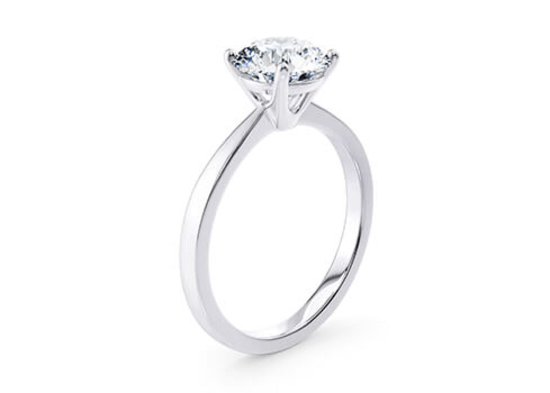 ** ON SALE ** Round Brilliant Cut Diamond Platinum Ring 5.00 Carat F Colour VS2 Clarity IDEAL EX EX - Image 2 of 3