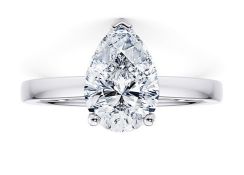 ** ON SALE ** Pear Cut Diamond Platinum Ring 2.50 Carat E Colour VS2 Clarity EX EX - IGI