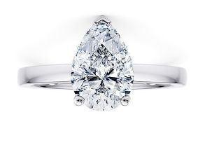 ** ON SALE ** Pear Cut Diamond Platinum Ring 2.50 Carat E Colour VS2 Clarity EX EX - IGI