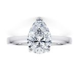 ** ON SALE ** Pear Cut Diamond Platinum Ring 2.50 Carat E Colour VS2 Clarity EX EX - IGI