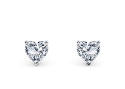 Round Brilliant Cut 4.00 Carat Diamond Earrings Set in 18kt White Gold - D Colour SI1 Clarity - IGI