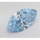 ** ON SALE ** Marquise cut 4.02 Carat Diamond Fancy Blue Colour VS2 Clarity EX EX - IGI