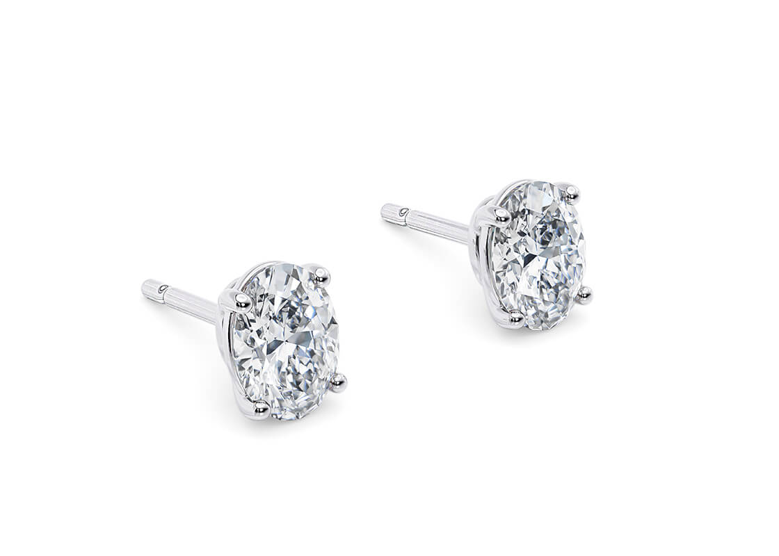 Oval Cut 2.00 Carat Natural Diamond Earrings 18kt White Gold - Colour D - SI Clarity- GIA - Image 2 of 3