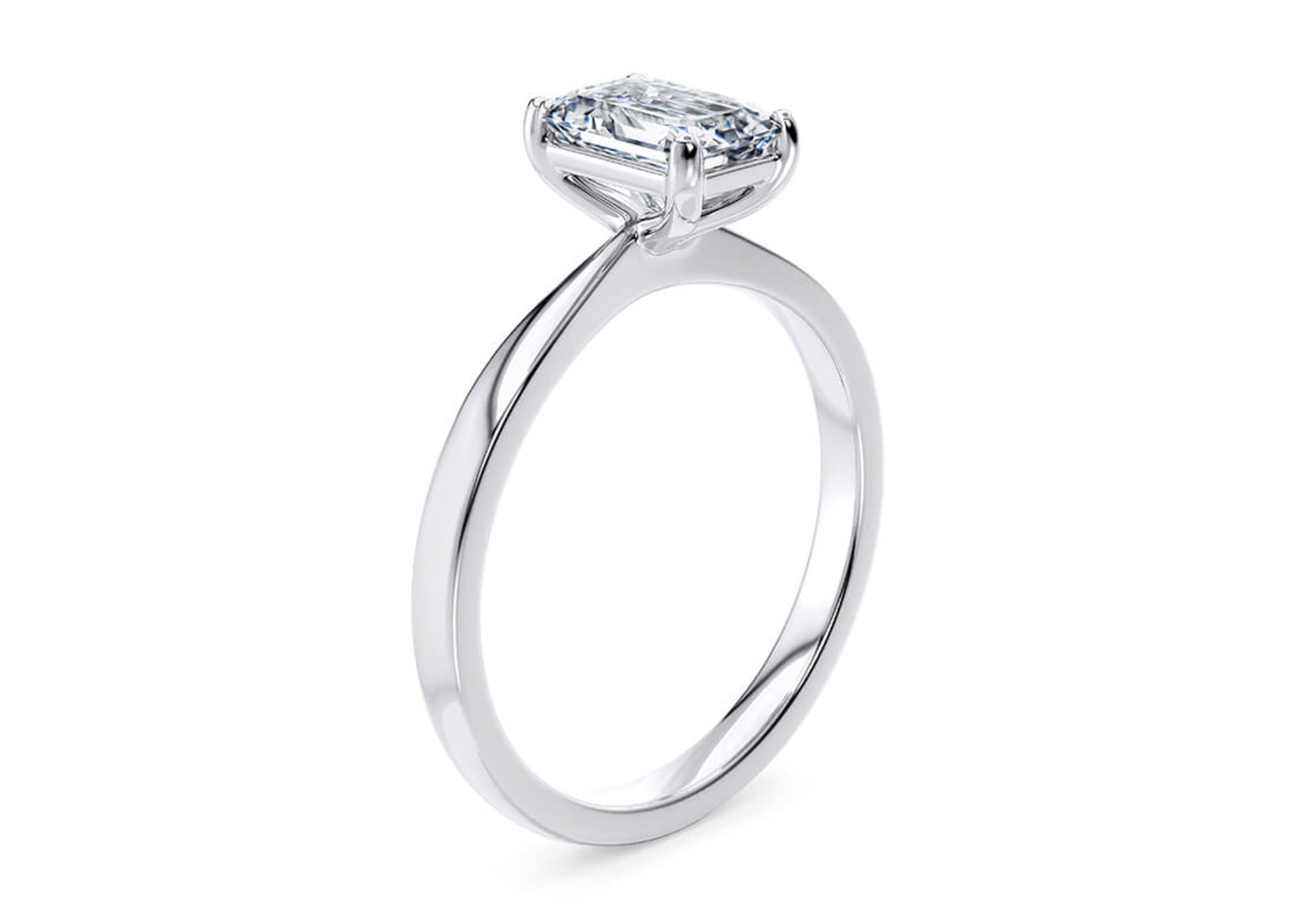 Emerald Cut Diamond Platinum Ring 4.00 Carat D Colour VVS2 Clarity EX EX - IGI - Bild 2 aus 3