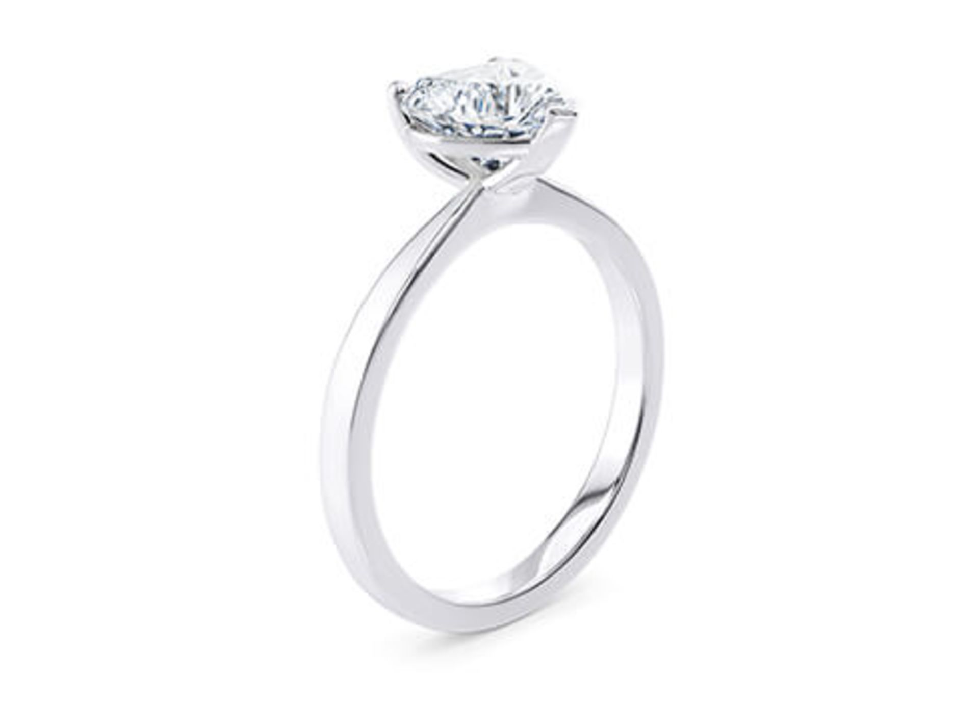 Heart Cut Diamond Platinum Ring 4.00 Carat F Colour VS2 Clarity EX EX - IGI - Image 2 of 3