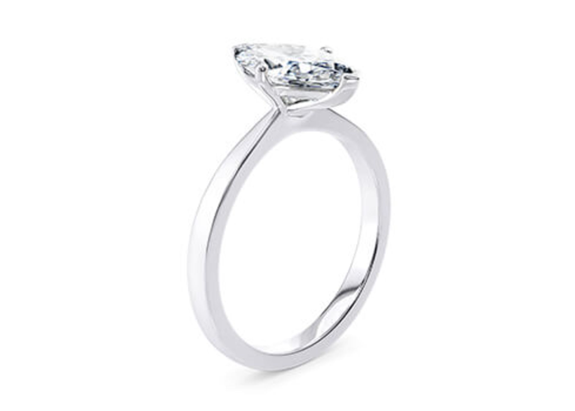 ** ON SALE ** Marquise Cut Diamond Platinum Ring 2.16Carat D Colour VS2 Clarity EX EX - IGI - Image 2 of 3