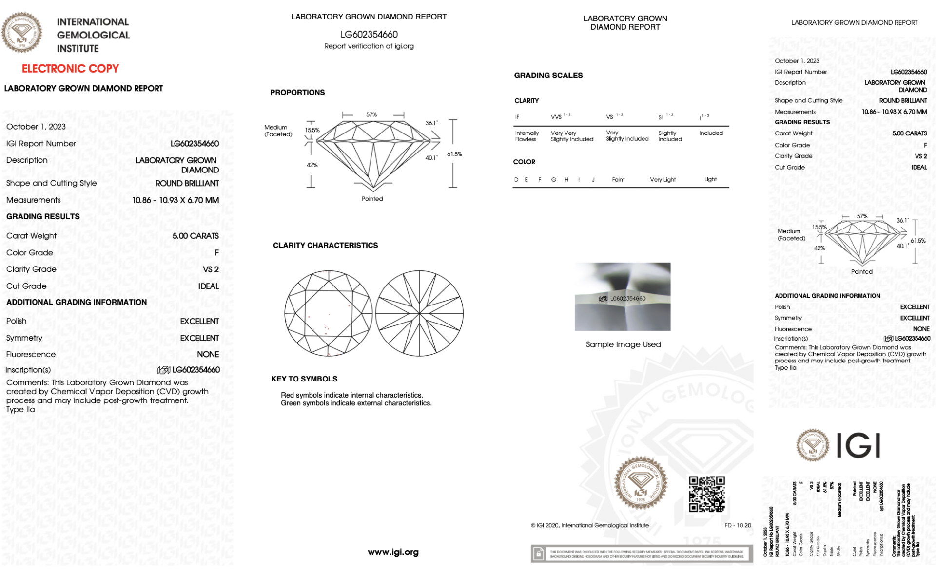 ** ON SALE ** Round Brilliant Cut Diamond Platinum Ring 5.00 Carat F Colour VS2 Clarity IDEAL - Image 8 of 8