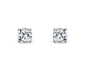 **ON SALE**Cushion Brilliant 2.00 Carat Diamond Earrings in 18kt White Gold - D Colour VS Clarity