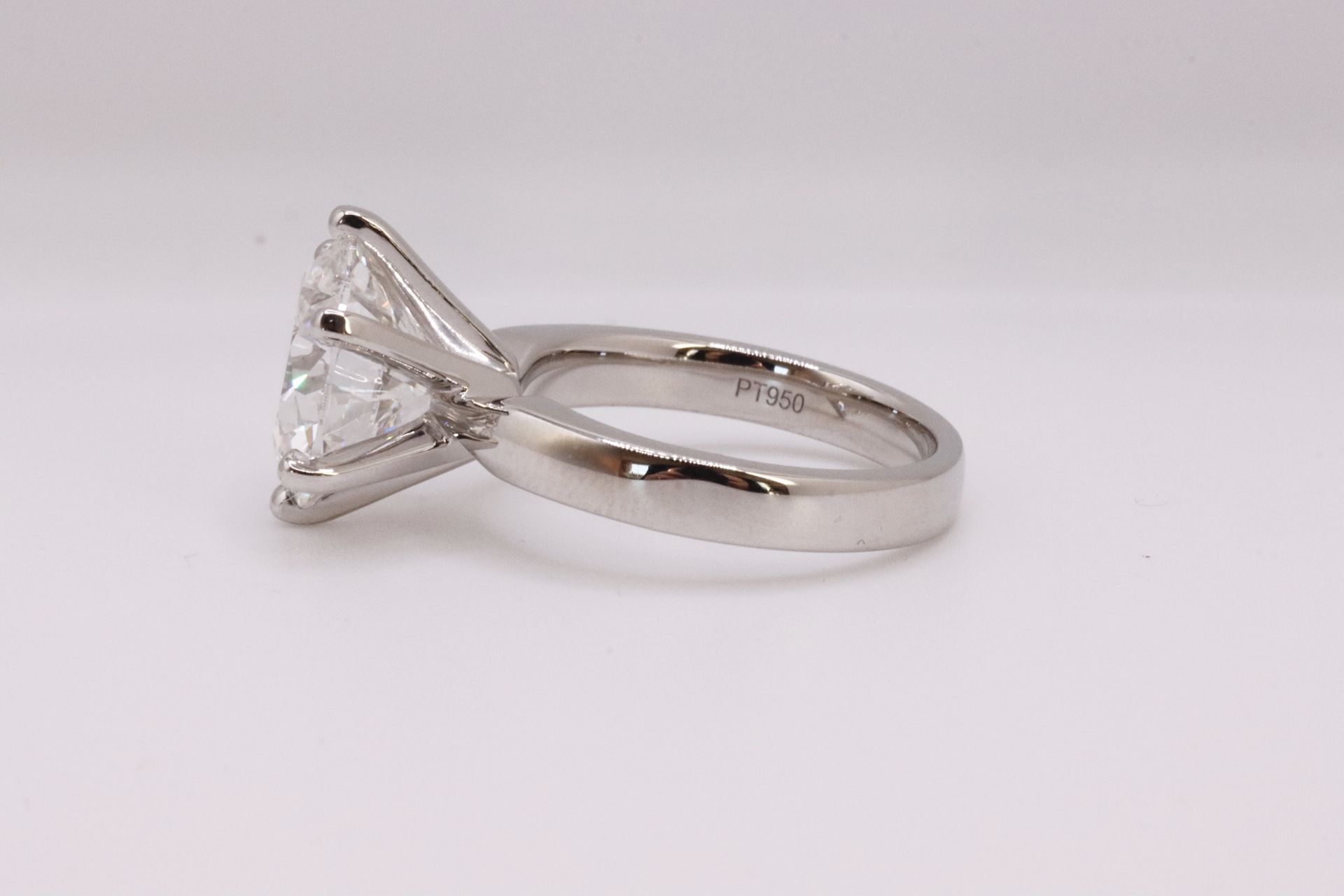 ** ON SALE ** Round Brilliant Cut Diamond Platinum Ring 5.00 Carat F Colour VS2 Clarity IDEAL - Bild 6 aus 8