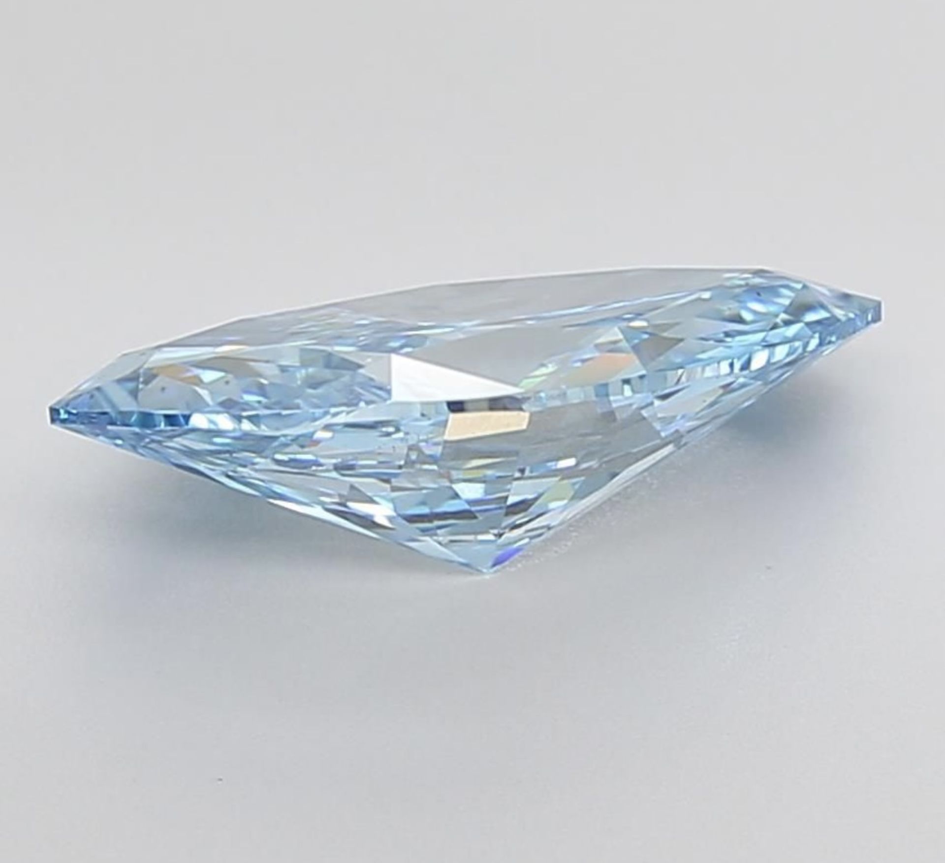 ** ON SALE ** Marquise cut 4.02 Carat Diamond Fancy Blue Colour VS2 Clarity EX EX - IGI - Bild 5 aus 9