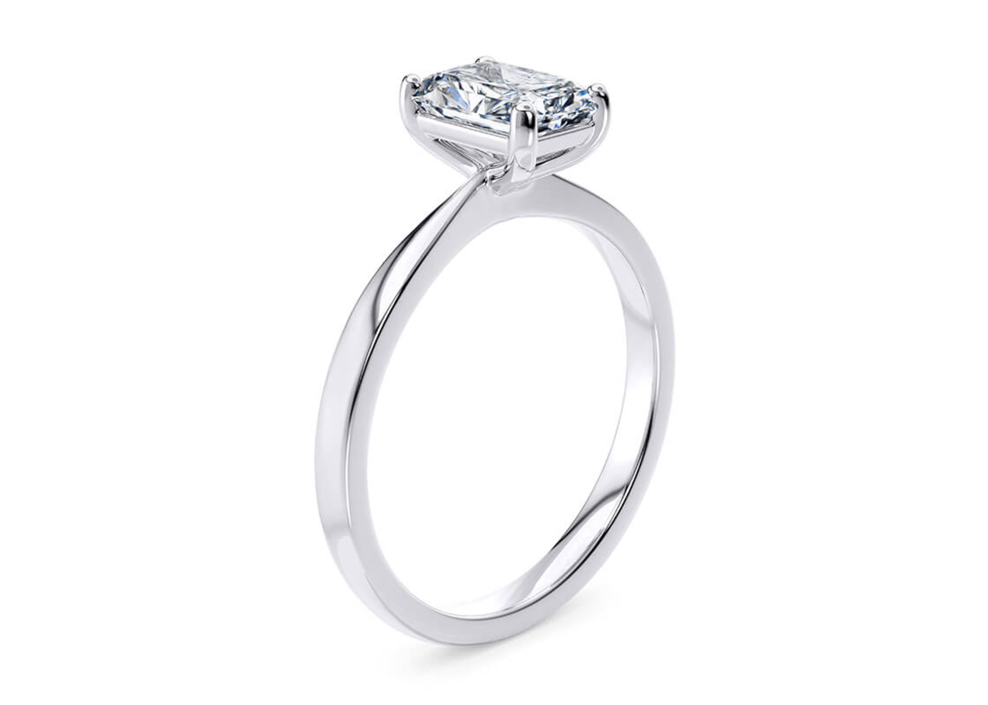 Radient Cut Diamond Platinum Ring 3.00 Carat F Colour VS2 Clarity EX EX - IGI - Image 2 of 3