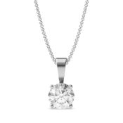 Round Brilliant Cut Diamond 1.00 Carat E Colour VS1 Clarity - Necklace Pendant - 18kt White Gold