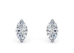 Marquise Cut 2.00 Carat Diamond 18kt White Gold Earrings- D Colour VVS Clarity IGI