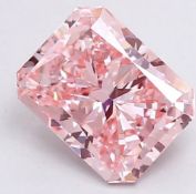 ** ON SALE ** Radiant Cut Diamond Fancy Pink Colour VVS1 Clarity 2.00 Carat VG