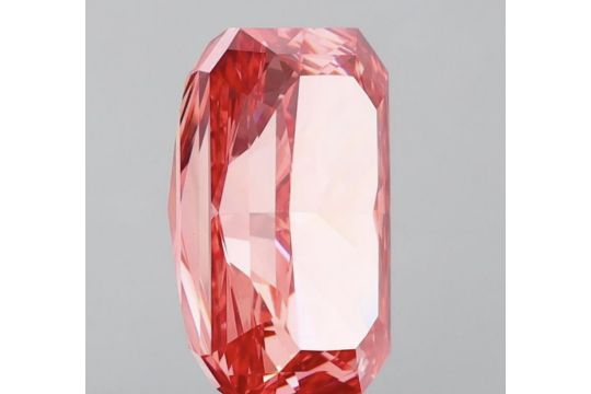 Radient Cut 6.13 Carat Diamond Fancy Red .Pink Colour VS1 Clarity EX EX - IGI - ** RARE ** - Bild 6 aus 8