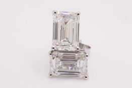 Emerald Cut 12.00 Carat Diamond 18kt White Gold Earrings- D Colour VS Clarity IGI
