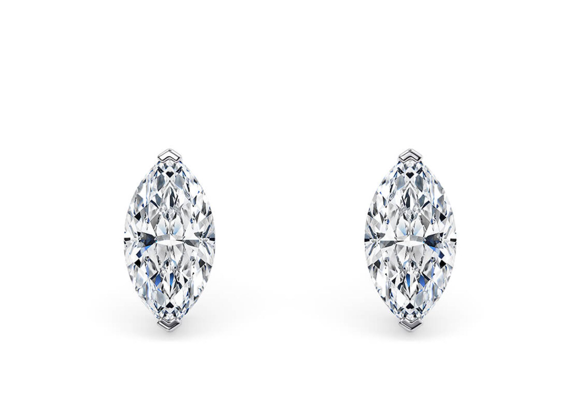 Marquise Cut Cut 2.00 Carat Diamond 18kt White Gold Earrings- E Colour VS Clarity IGI