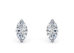 Marquise Cut 3.00 Carat Diamond 18kt White Gold Earrings- E Colour VS Clarity IGI