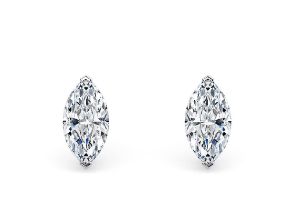 Marquise Cut 3.00 Carat Diamond 18kt White Gold Earrings- E Colour VS Clarity IGI