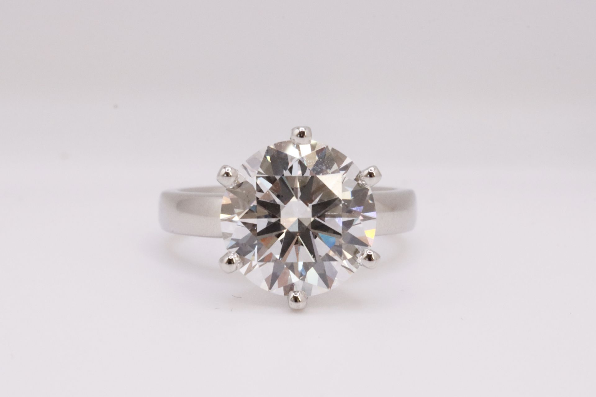 **ON SALE ** Round Brilliant Cut Diamond Platinum Ring 5.00 Carat F Colour VS2 Clarity IDEAL EX EX