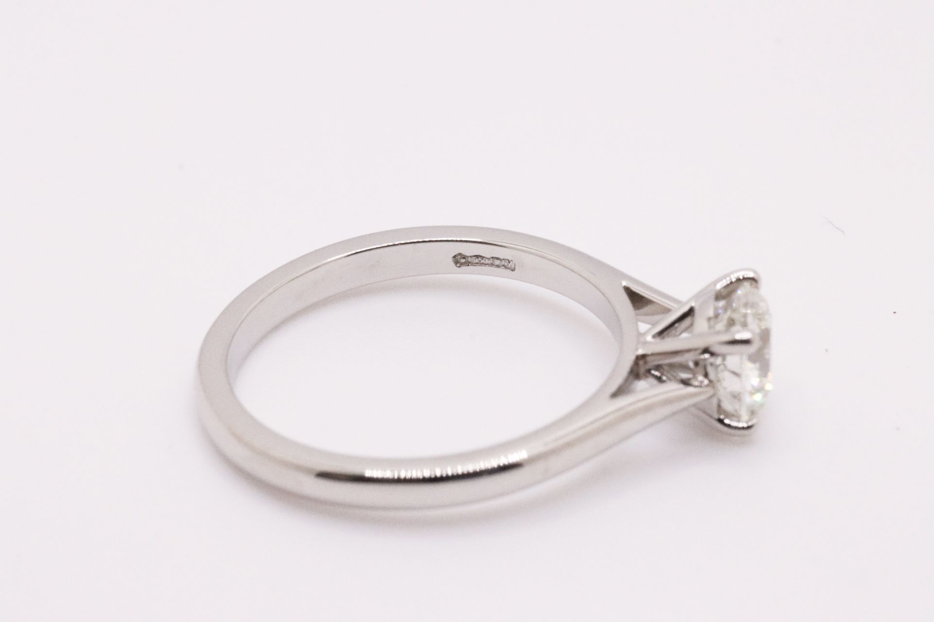Round Brilliant Cut Natural Diamond Platinum Ring 1.20 Carat D Colour VS2 Clarity ID EX EX - GIA - Bild 3 aus 6