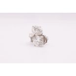 Round Brilliant Cut 3.00 Carat Natural Diamond Earrings 18kt White Gold - Colour E - VS Clarity- GIA