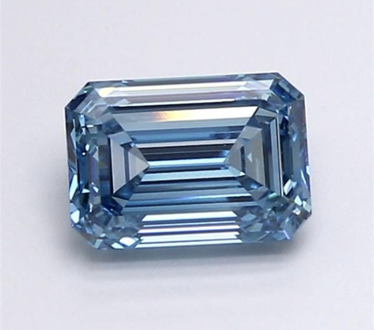 Emerald Cut Diamond Fancy Blue Colour VS1 Clarity 4.05 Carat EX EX - IGI