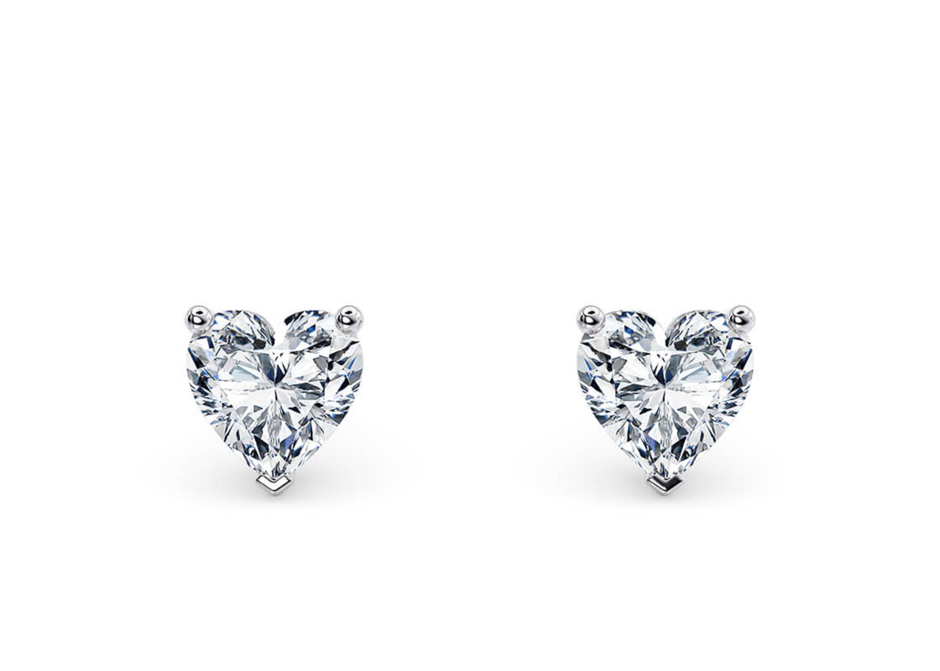 Heart Cut 4.00 Carat Diamond Earrings Set in 18kt White Gold - D Colour SI1 Clarity - IGI