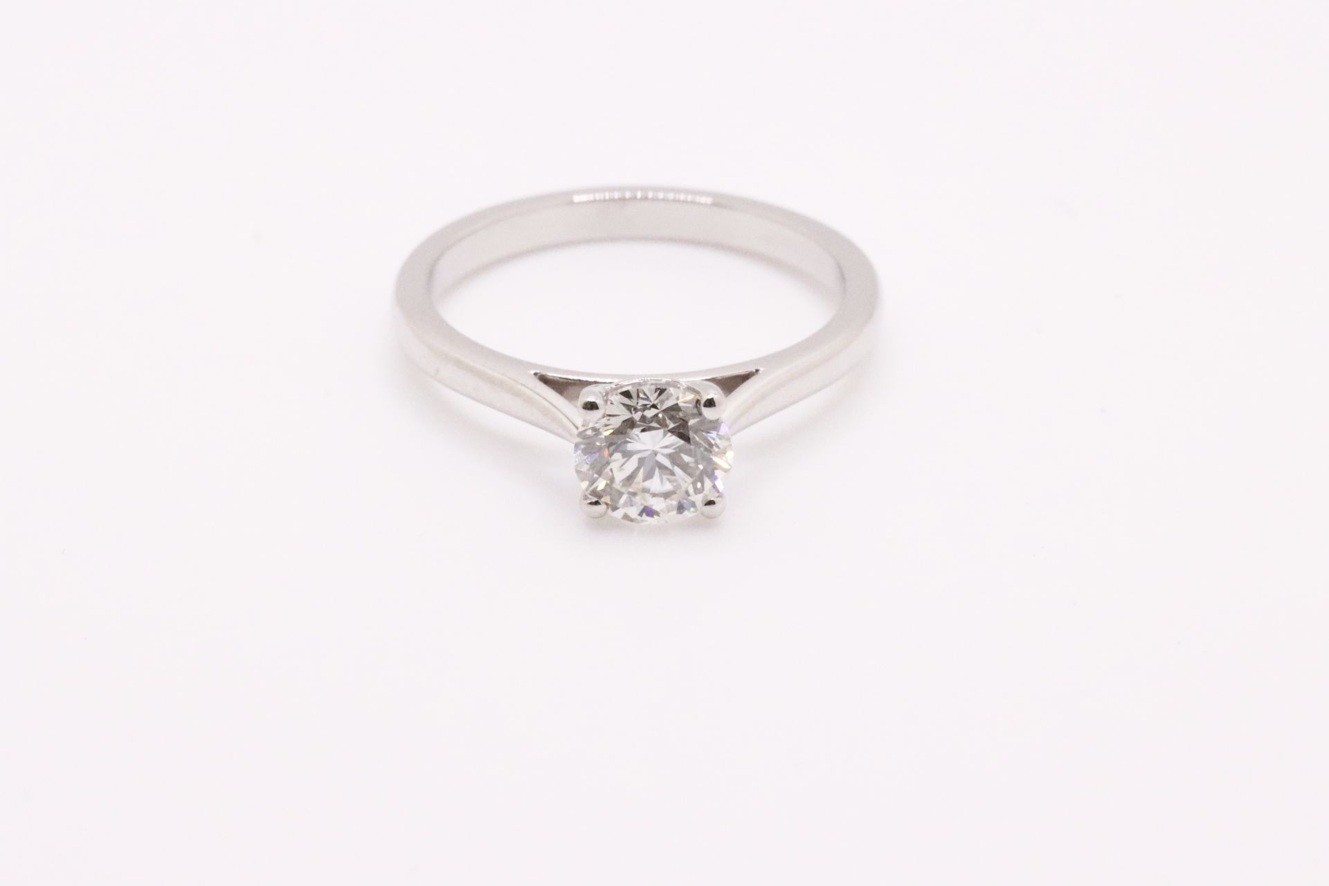 Round Brilliant Cut Natural Diamond Platinum Ring 1.20 Carat D Colour VS2 Clarity ID EX EX - GIA - Image 5 of 6