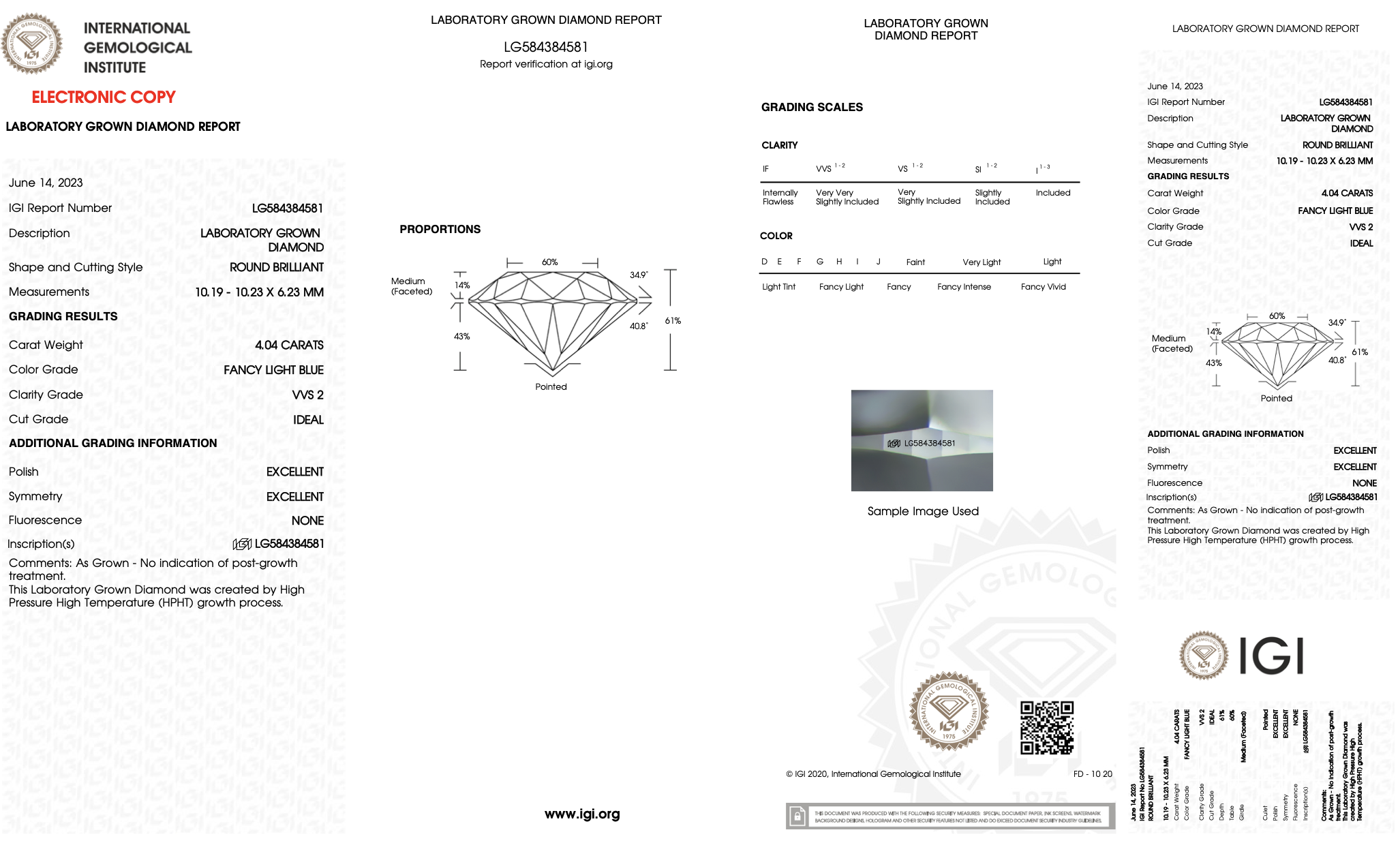 Round Brilliant Cut Diamond 4.04 Carat Fancy Blue Colour VVS2 Clarity Platinum Ring - IGI Cert - Bild 10 aus 11