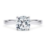 Cushion Cut Diamond Platinum Ring 3.00 Carat F Colour VS2 Clarity EX EX - IGI