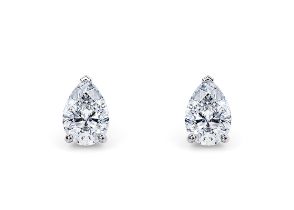 Pear Cut Cut 4.00 Carat Diamond 18kt White Gold Earrings- D Colour VS Clarity IGI