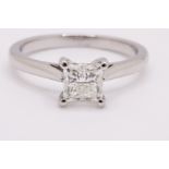 Princess Cut Natural Diamond Ring 1.00 Carat H Colour VS2 Clarity EX EX - IGI