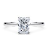 Radient Cut Diamond Platinum Ring 3.00 Carat F Colour VS2 Clarity EX EX - IGI