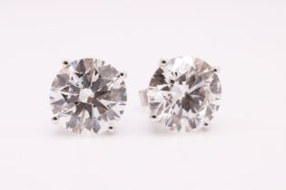 ** ON SALE ** Round Brilliant Cut 8.93 Carat Diamond 18kt White Gold Earrings-F/E Colour VVS Clarity