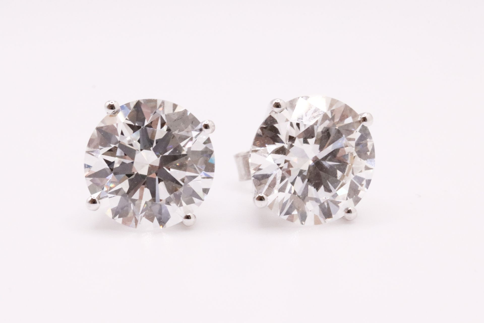 ** ON SALE ** Round Brilliant Cut 8.93 Carat Diamond 18kt White Gold Earrings-F/E Colour VVS Clarity