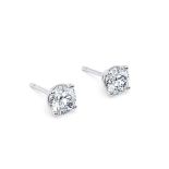 Round Brilliant Cut 3.00 Carat Natural Diamond Earrings 18kt White Gold - Colour F - VS Clarity- GIA