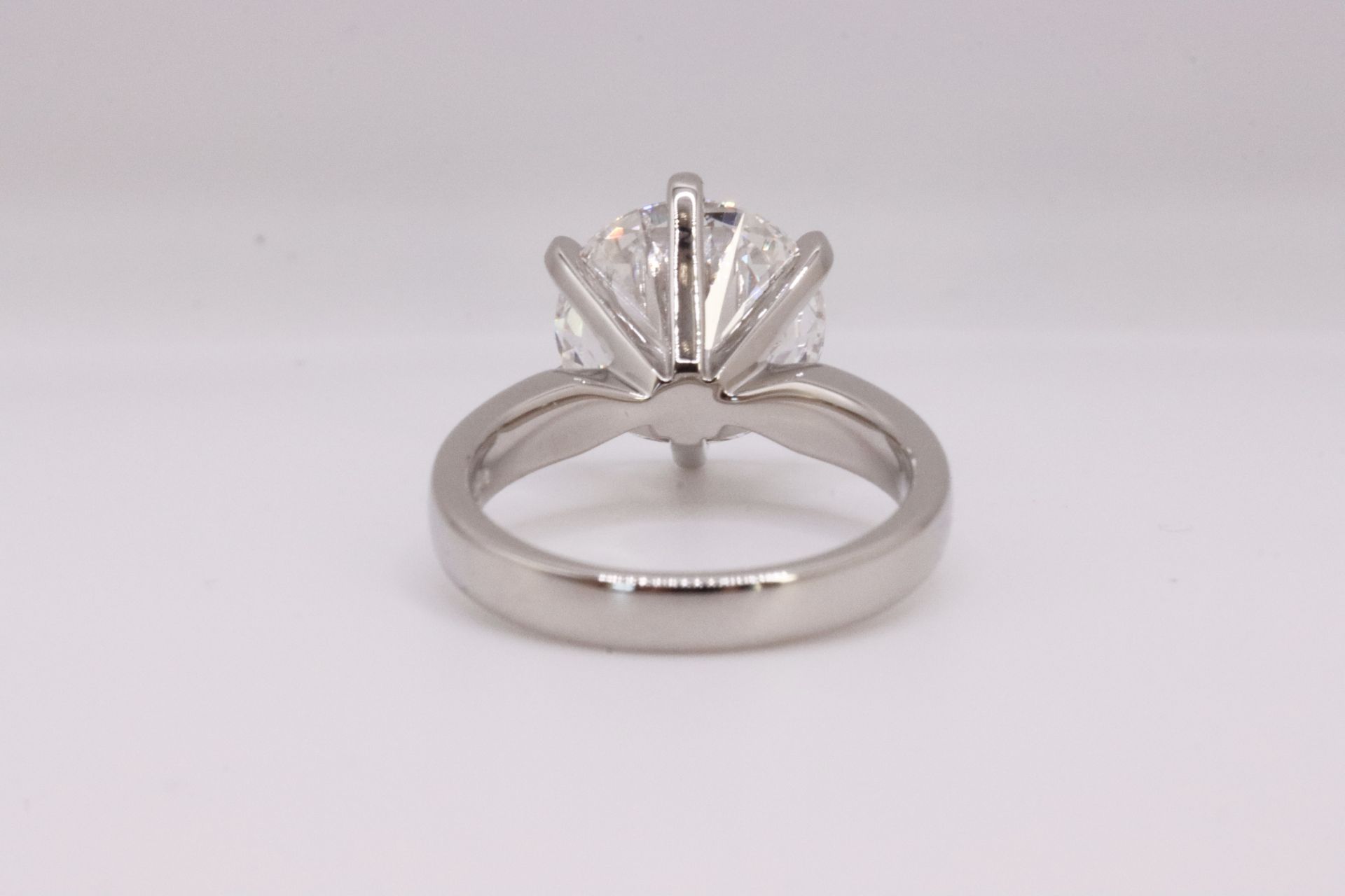 ** ON SALE ** Round brilliant Cut Diamond Platinum Ring 5.00 Carat F Colour VS1 Clarity ID EX EX - Bild 5 aus 8