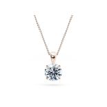 ** ON SALE ** Round Brilliant Cut Diamond 1.00 Carat D Colour VVS1 Clarity -Necklace Pendant -18kt