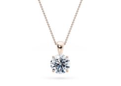 ** ON SALE ** Round Brilliant Cut Diamond 1.00 Carat D Colour VVS1 Clarity -Necklace Pendant -18kt